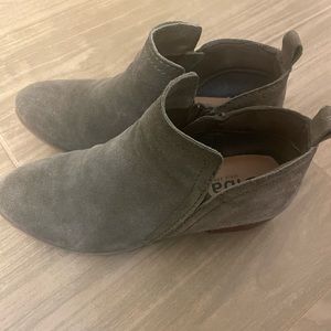 Grey booties.